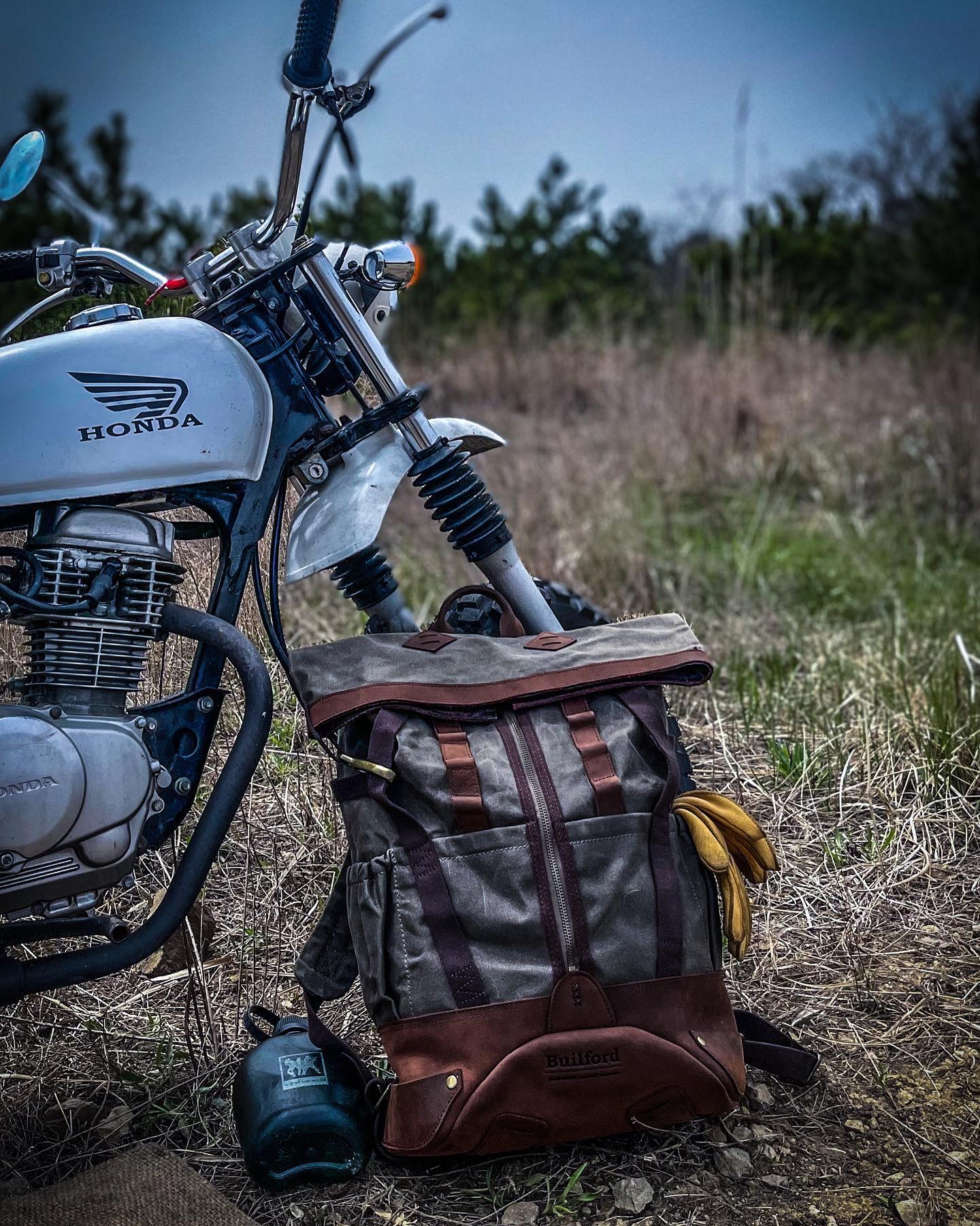 The motorcycle inspired Billford waxed canvas men s backpack appeals to men. bagsinkorea